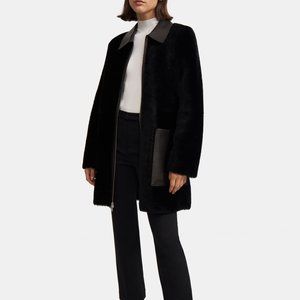 NEW Theory Piazza Coat in Polished Shearling